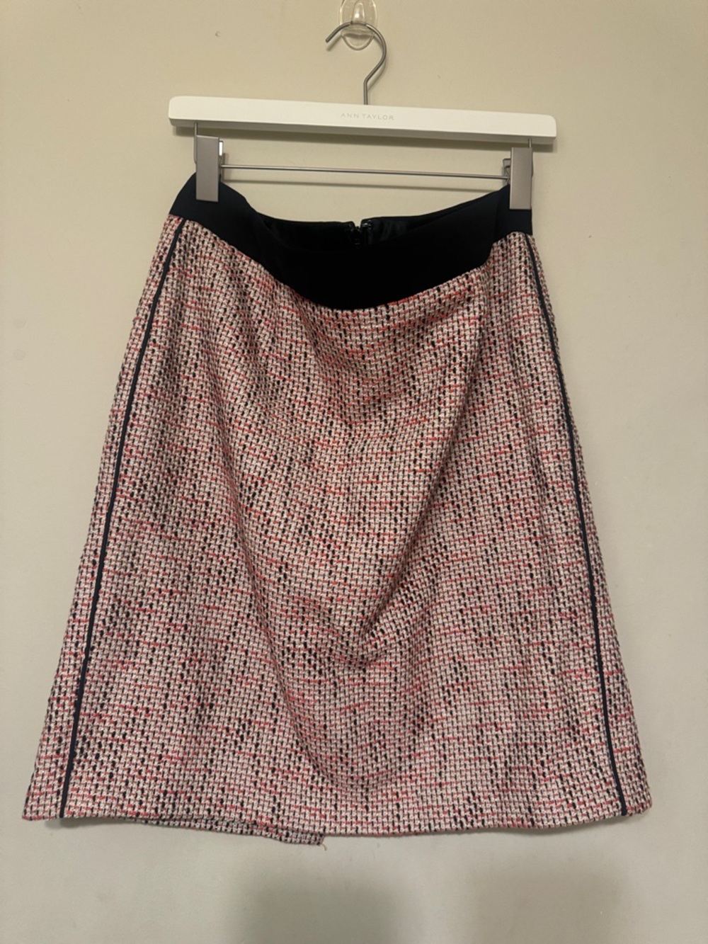 Banana Republic Orange and Black Tweed A-Line Skirt with Contrast Trim